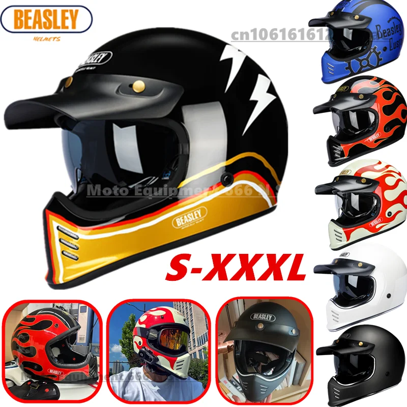 

BEASLEY motorcycle helmet locomotive retro full helmet men and women four seasons summer full helmet ECE DOT certification