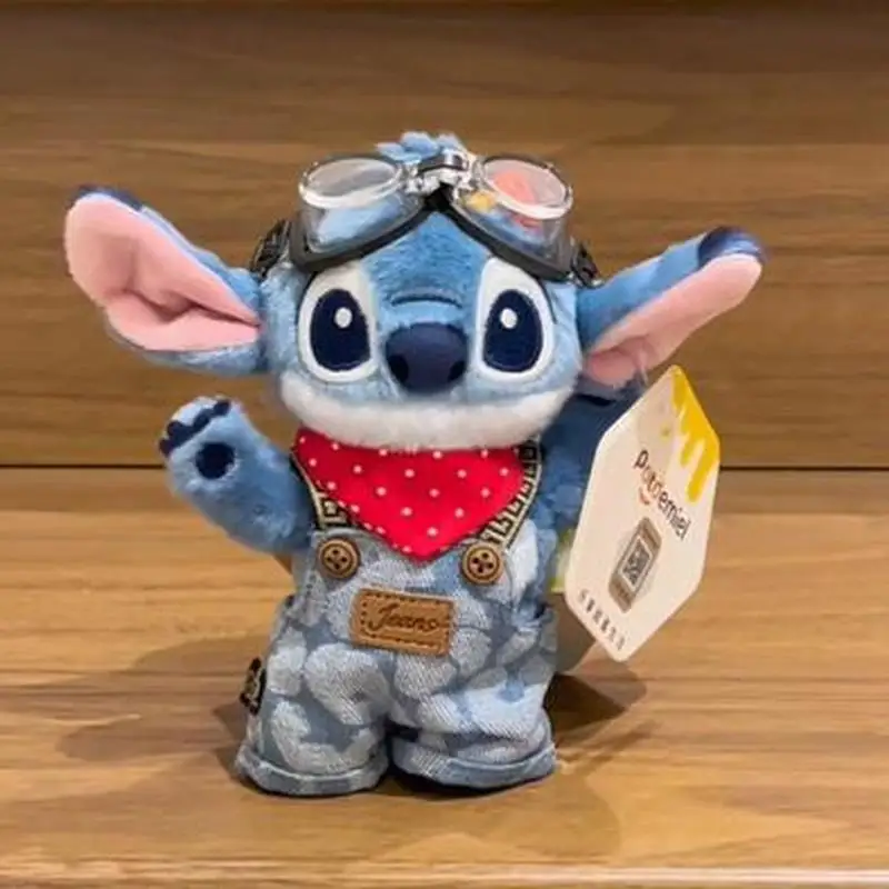 

13cm Cartoon Stitch Cowboy Series Plush Stuffed Toy PP Cotton Backpack Pendant Decoration Collection Plush Dolls Birthday Gifts