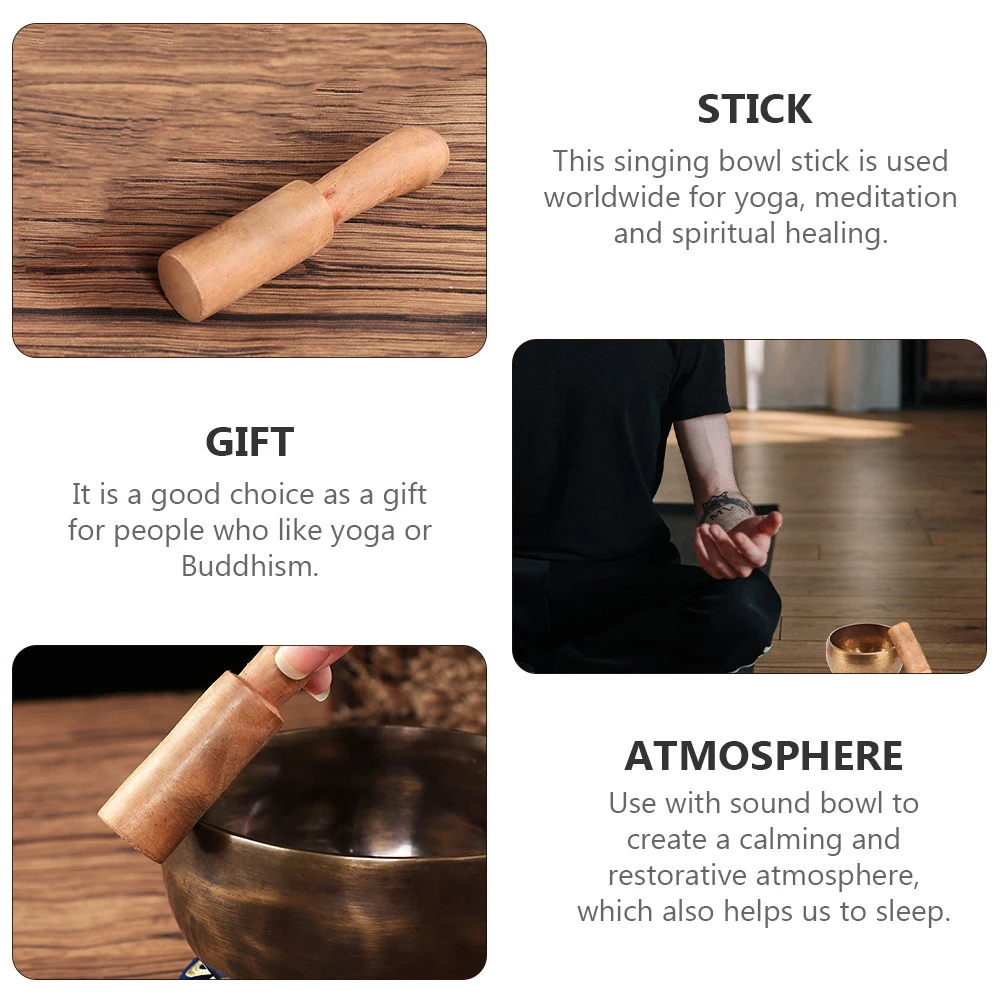 

4 Pcs Hammer Singing Mallet Nepalese Stick Wooden Crystal Sound Meditation