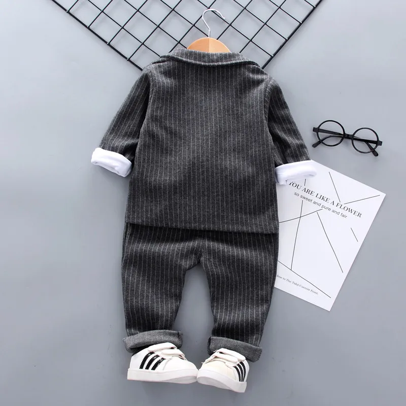 Kids Boy Clothes Sets Children Clothes Suits Autumn Kids Gentleman Style Coats T-Shirt Pants 3pcs Infant Boys Outfits 1-4 YEARS