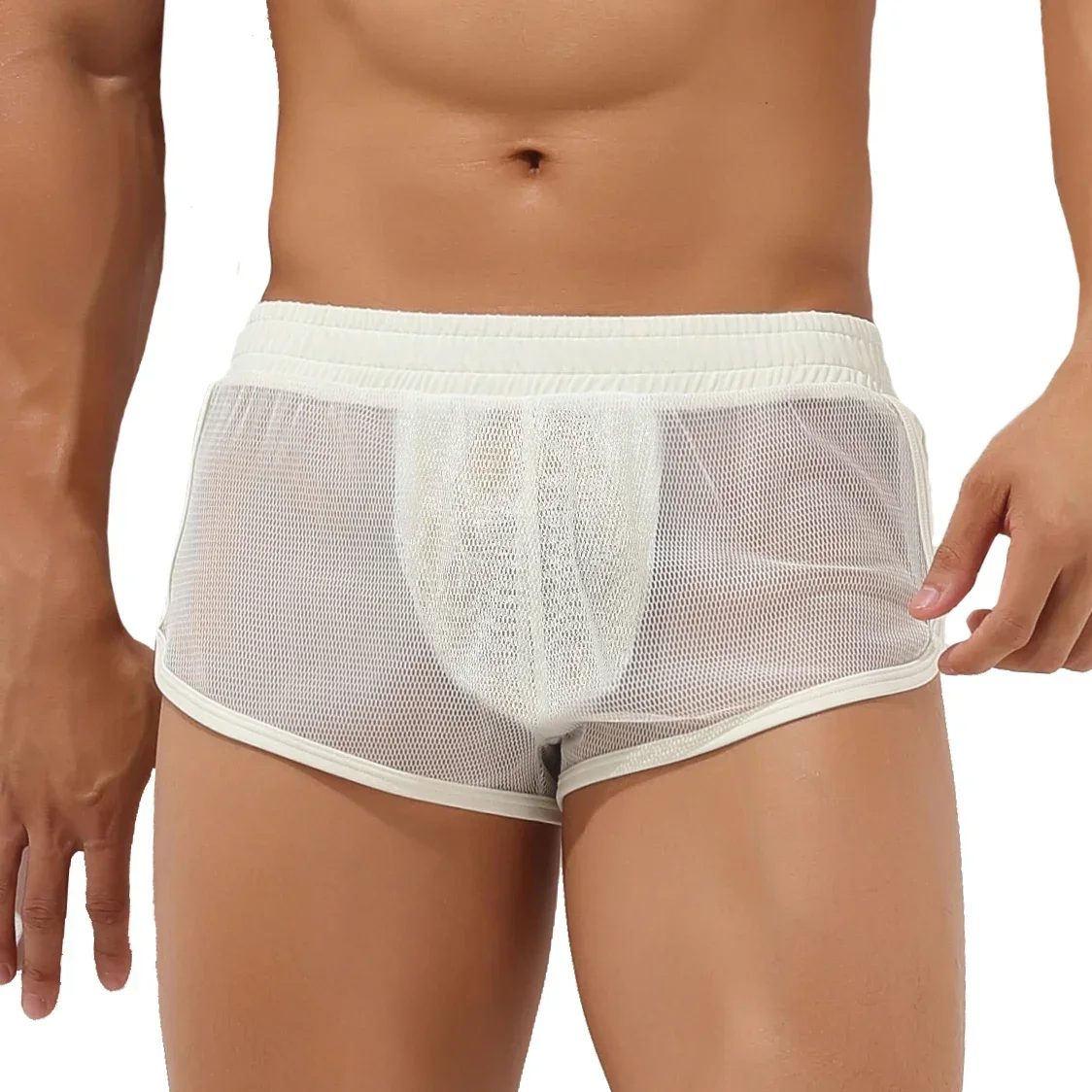 

Мужское нижнее белье, повседневные короткие штаны, свободная домашняя одежда, штаны для сна, дышащая сетка, сексуальные мягкие шорты, удобные боксеры