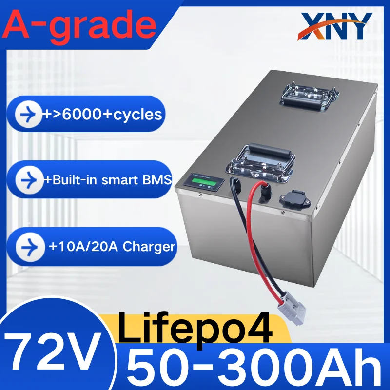 

72V 200Ah Lithium Battery 50Ah 70Ah 90Ah 100Ah 150Ah 180Ah 300Ah Lifepo4 Batteria for 3000W 5000W 7000W Golf Cart Forklift