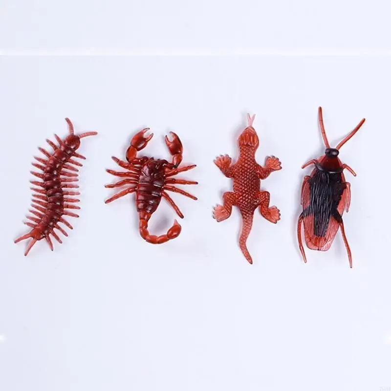 

76HF Assorted Halloween False Insect 100 Count for Children's Party Decorations Halloween Themed Cockroach Insect
