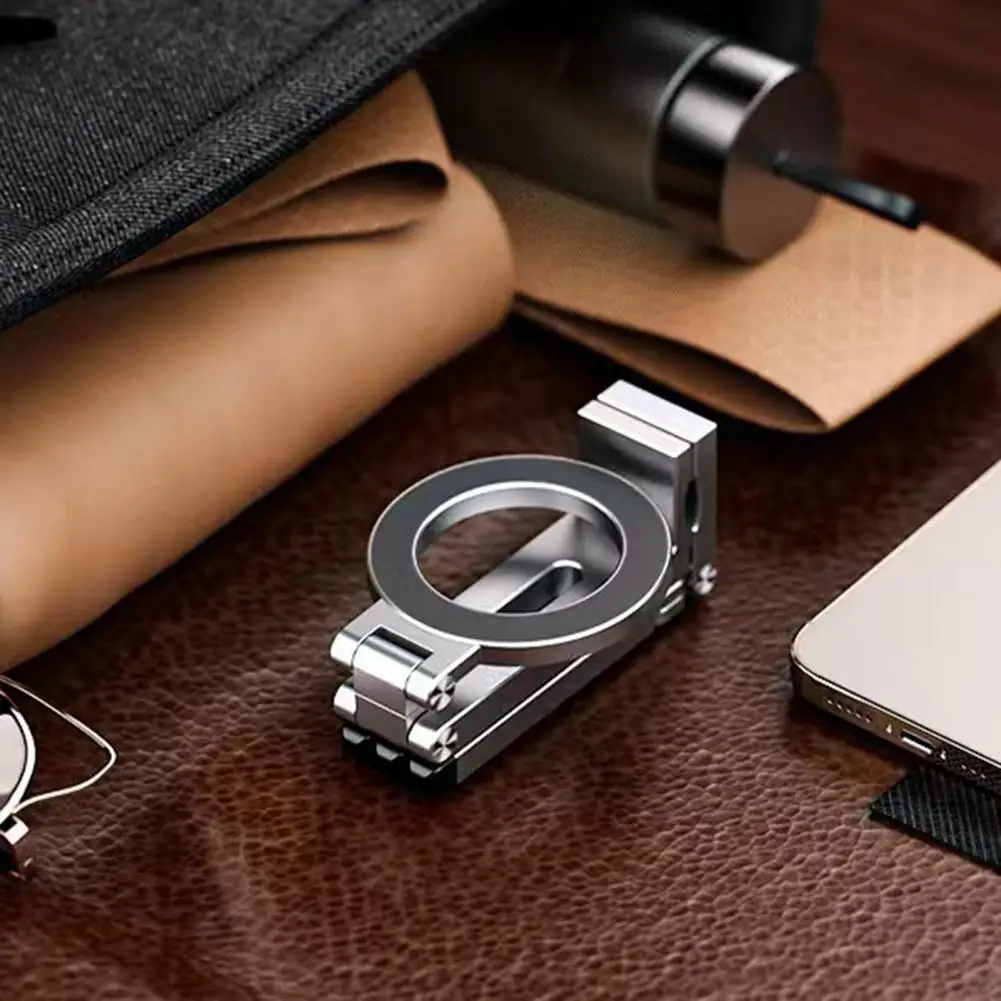 

Портативный держатель для телефона, гибкий магнитный штатив для телефона, подставка 360° ° Вращающийся алюминиевый мини-держатель, складной, регулируемый для Iphone