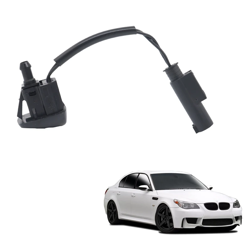 61667046060 Front Black Windshield Wiper Spray Jet Washer Nozzle for BMW E60 525I 530I M5 2004-2010