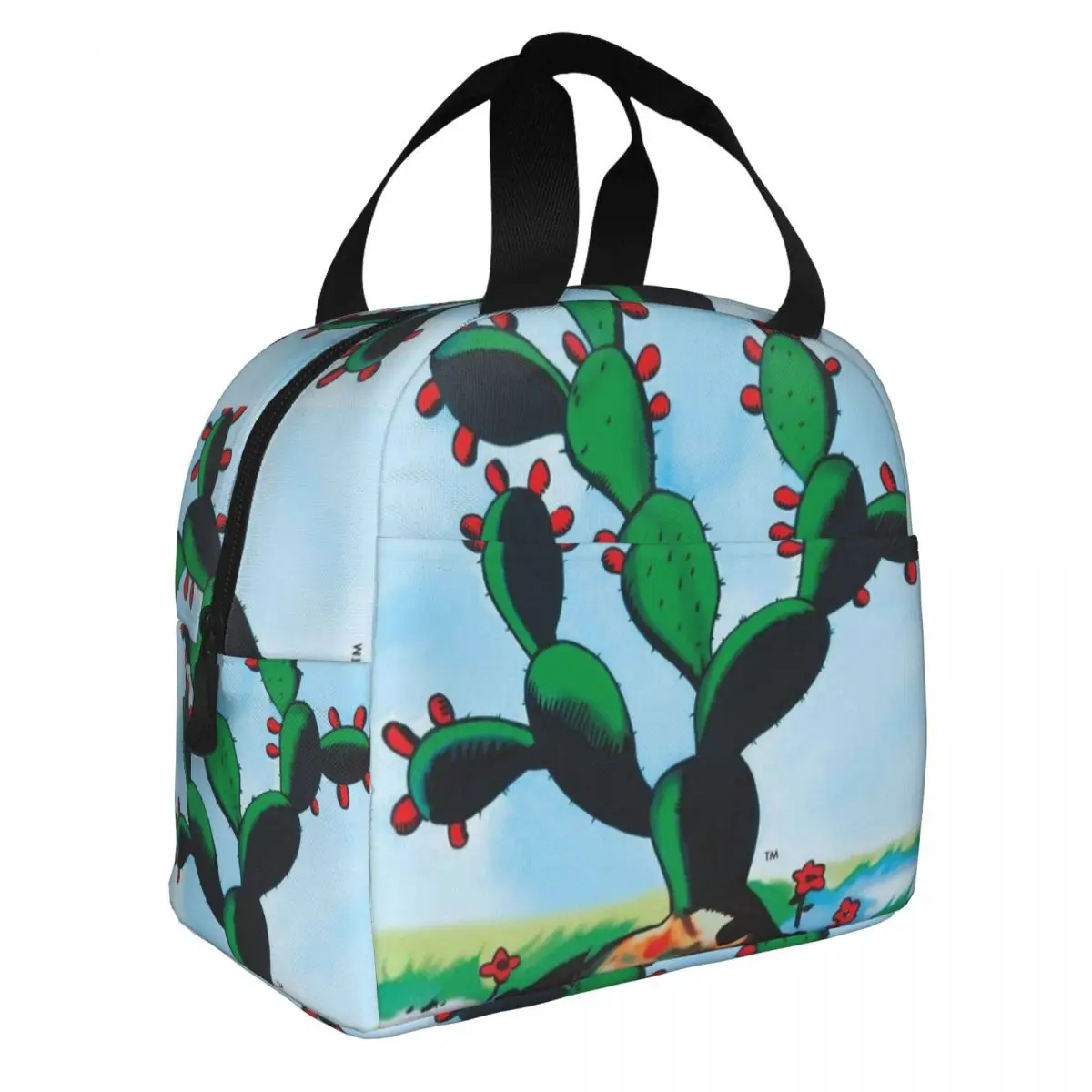 Custom El Nopal Cactus Loteria Card Mexican Bingo Lottery Portable Lunch Boxes Women Cooler Thermal Food Insulated Lunch Bag view 2