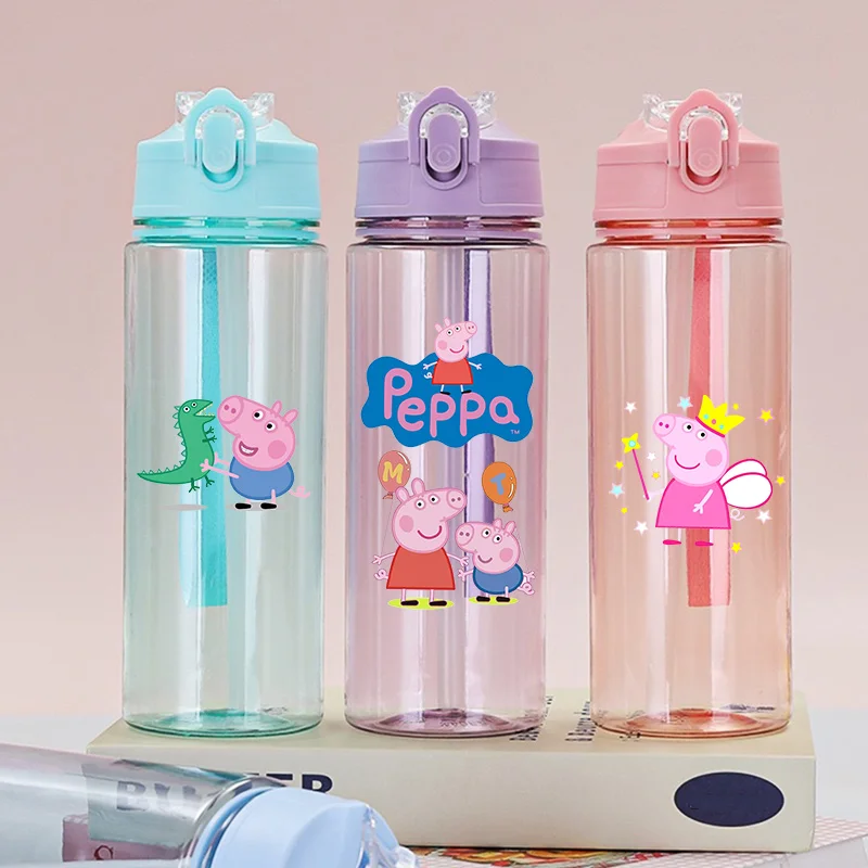 

Peppa Pigs Water Bottle Leak Proof Girl Boy Large Capacity Sport Drinking Kettle Transparent Cold Water Cup Outdoor Gym Supplies