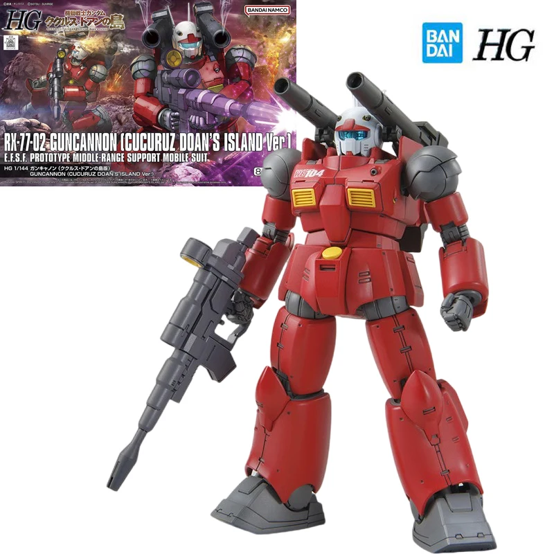 

Bandai Genuine Gundam HG Series Model Garage Kit 1/144 Anime Figure RX-77-02 Guncannon Gundam Boy Action Toy Collection Model