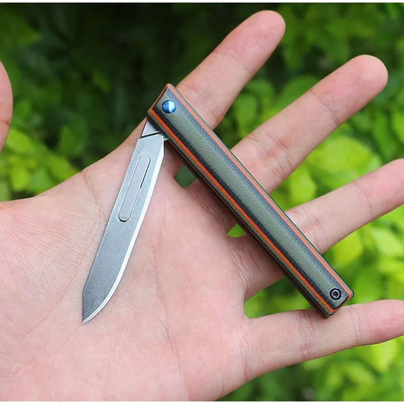 Imagem -03 - Folding Pocket Key Knife Lâmina de Aço Carbono Rápido Open Bisturi Edc Outdoor Desembalar Arma de Auto-defesa G10 no 60