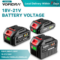 YOFIDRA 18V-21V Rechargeable Lithium Ion Battery 225000mAh 15000mAh 7500mAh For Electric Power Tools