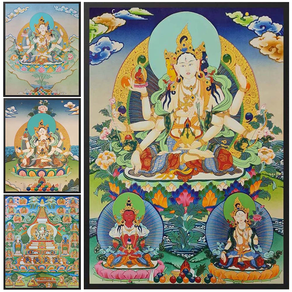 Namgyalma Bodhisattva Buddha Sakyamuni Prints Wall Pictures For Church Room Decor Poster Wall Art Canvas Painting Unframed