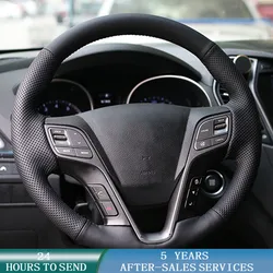 Car Steering Wheel Cover Non-Slip Car Accessories Original Steering Wheel Braid For Hyundai Santa Fe 2013-2018 ix45 2013-2016