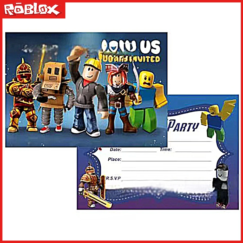 Roblox Birthday Party Wedding Invitation Card Greeting Card Blessing Card Invitation Card Cartoon Printing Personalized Presents