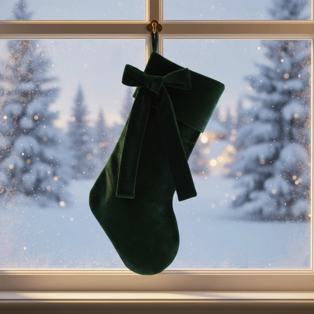 Jednokolorowa aksamitna skarpe – Christmas Stocking Hanging recenzja i cena