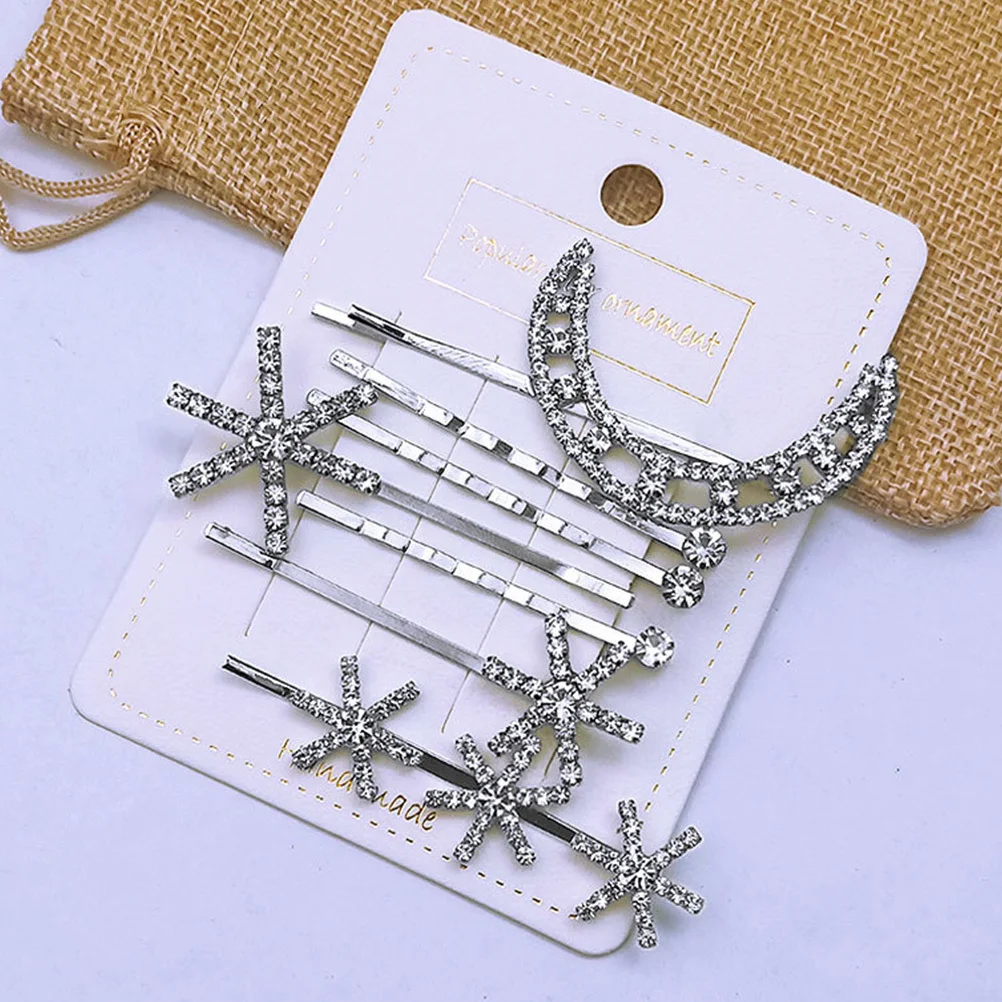 

7Pcs Star Hair Clip Set Crystal Retro Decorative Hairpins Stylish Hair Accessories Elegant Headwear for Women