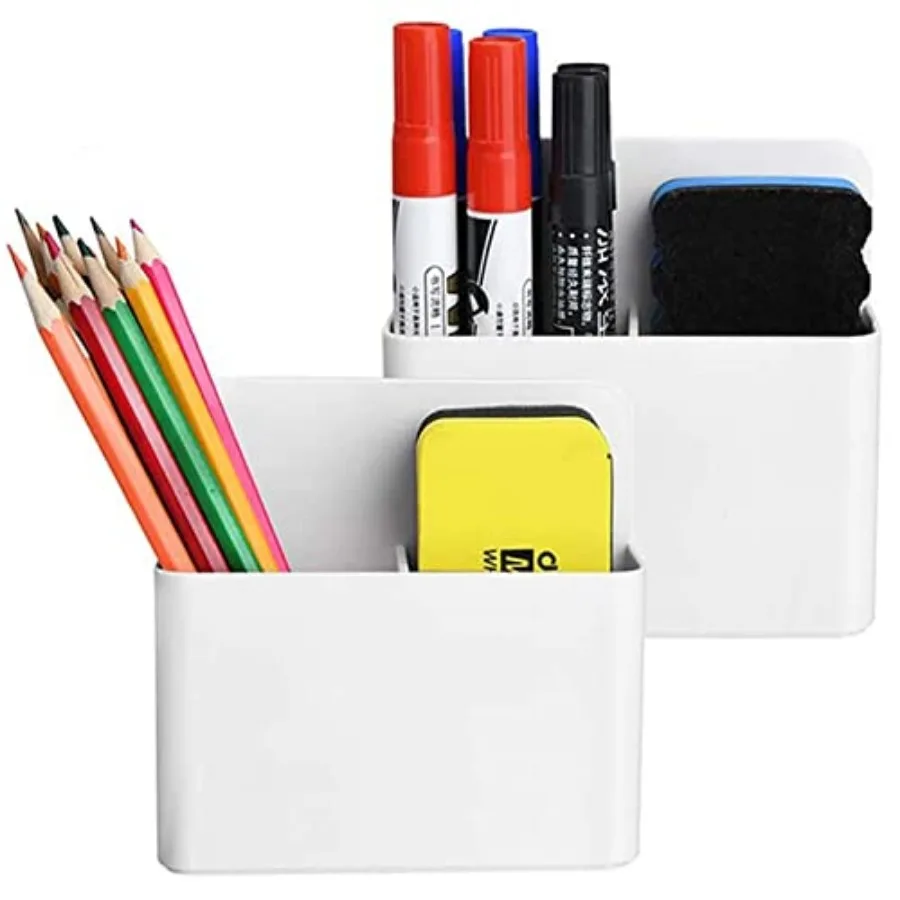 

Magnetic Dry Erase Marker Holder, Pen and Eraser Holder for Whiteboard Magnet Pencil Cup Utility Storage Organizer for Office,