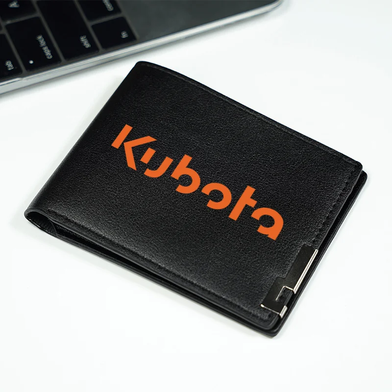 Portafoglio in PU con logo Kubota Design minimalista Leggero Durevole Portafoglio compatto da uomo in stile business Elegante e moderno Essenziale quotidiano