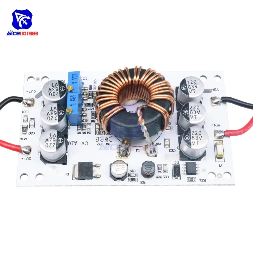 CC/CV DC-DC 10 -60V to12 -60V 10A 600W Adjustable Step-Up Boost Power Supply Module Non-isolated Transformer Voltage Regulator