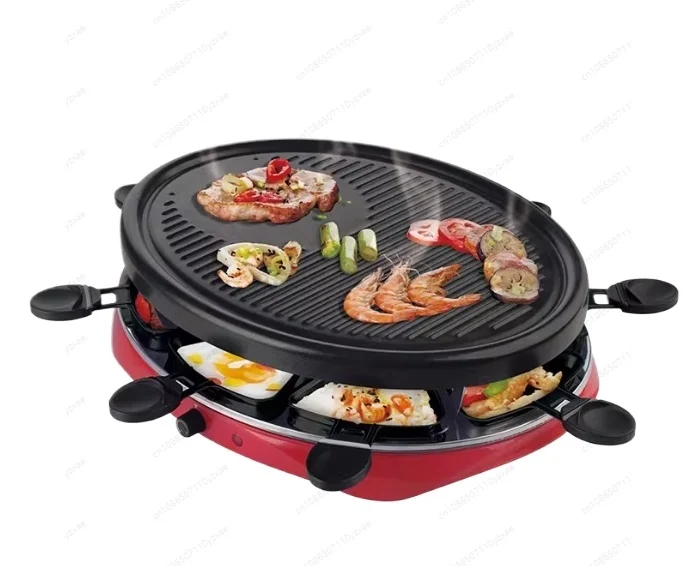 Electric  BBQ Grill Perfect Fondue Grill Combo for 8 People round electric barbecue cheese grill