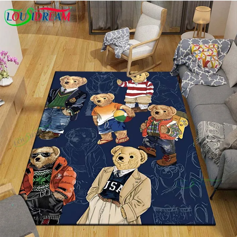 

Classic Cartoon Hot Sale Fashion Bear Carpets Living Room Anti-Skid Area Rug Kids Bedroom Mats Game Mat Large Carpet Decor