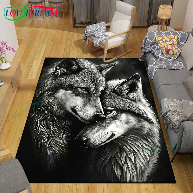 Dywan wilk dywanik dywanik dywanik sypialnia mata do jogi rekwizyty fotograficzne dywan do składania prezent urodzinowy anime dywan