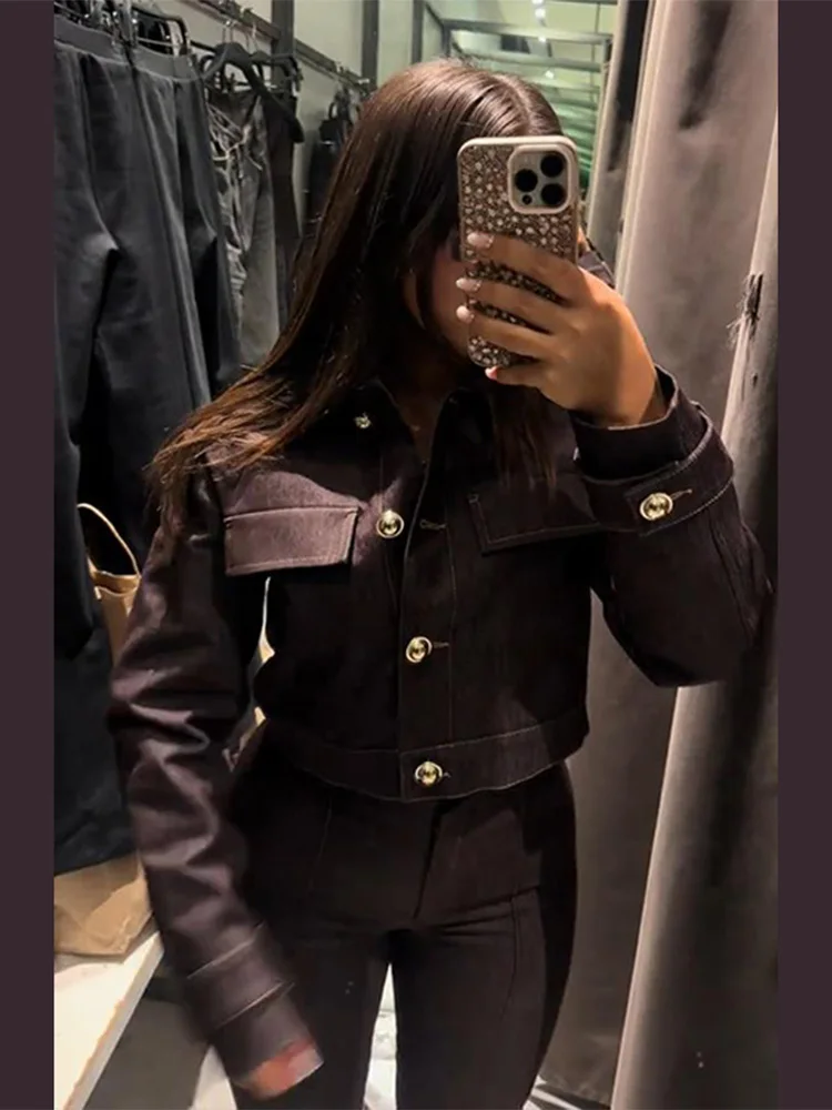 Chic Coat Pants Women's Set Turn-down Collar Single Breasted Top Slim Trousers Female Sets 2026 Spring Fashion Commute Lady Suit