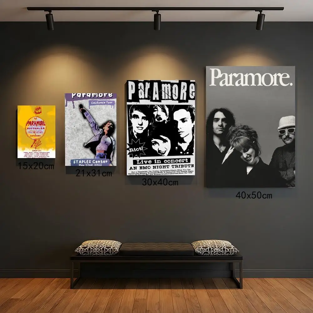 band P-Paramore-E Poster Self Adhesive Wall Decor for Modern Home Cafe Office and Bar
