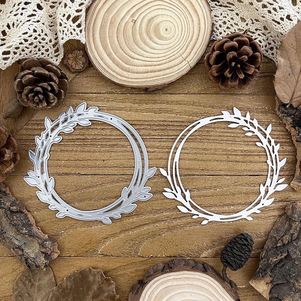 Lovely Leaves Stars Wreath Round Frames Metal Cutting Dies Stencils for DIY Scrapbooking Decorative Embossing DIY Paper Cards