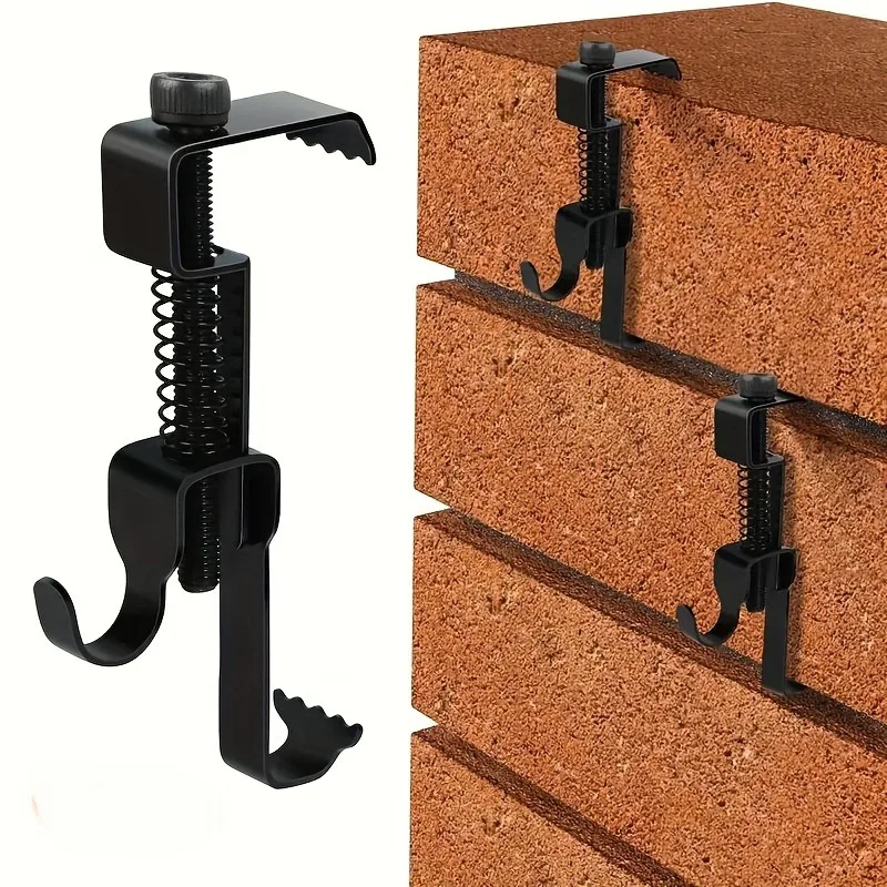 1PC Metal Brick Wall Clamp Outdoor Brick Hook Clamp Heavy Duty Brick Frame Hook Suitable Mounting on Bricks Without Drilling