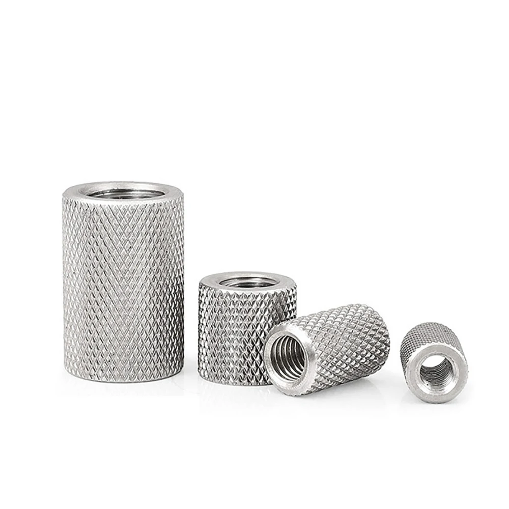 M2 M2.5 M3 M4 M5 M6 -M16 SUS304 Stainless Steel Extended Cylindrical Flat Knurled Hand Screw Nut Mesh Nut Adjustment Nuts