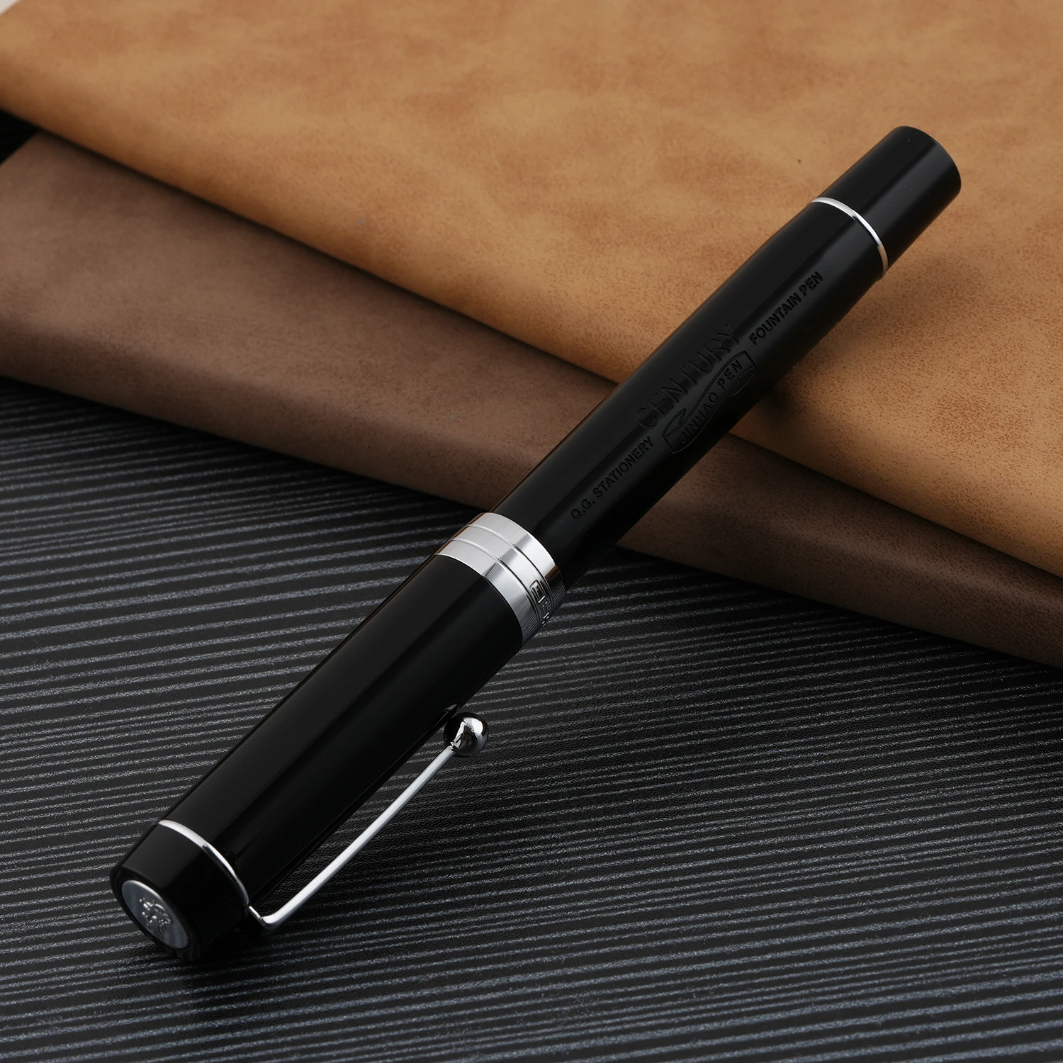Jinhao 100 Resin Fountain Pen EF/F/M/Bent Nib, Vivid Black with inscription Writing Gift Pen