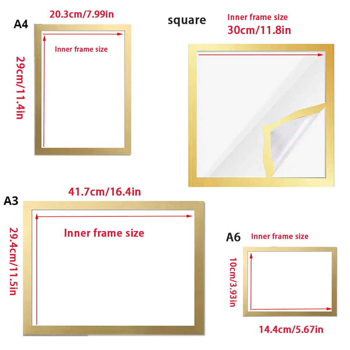 5Pack A3/A4/A6/30x30cm Magnetic Picture Frames Wall Kpop Photocard Holder Display Decor for Wall Window Office Advertise Fridge