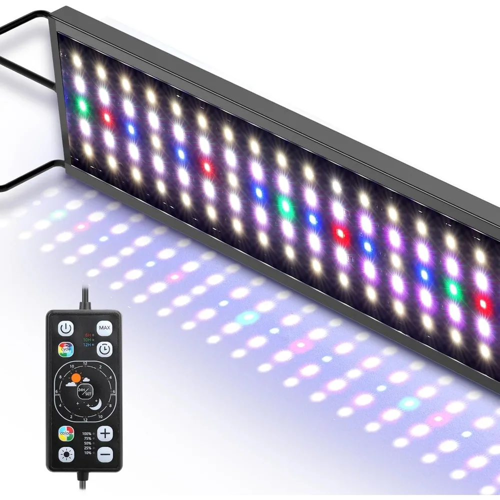 

hygger Aquarium LED Light Fish Tank Full Spectrum Lighting with 24/7 Day-Night Cycle Mode & Auto On/Off Timer, 7 Color Options,