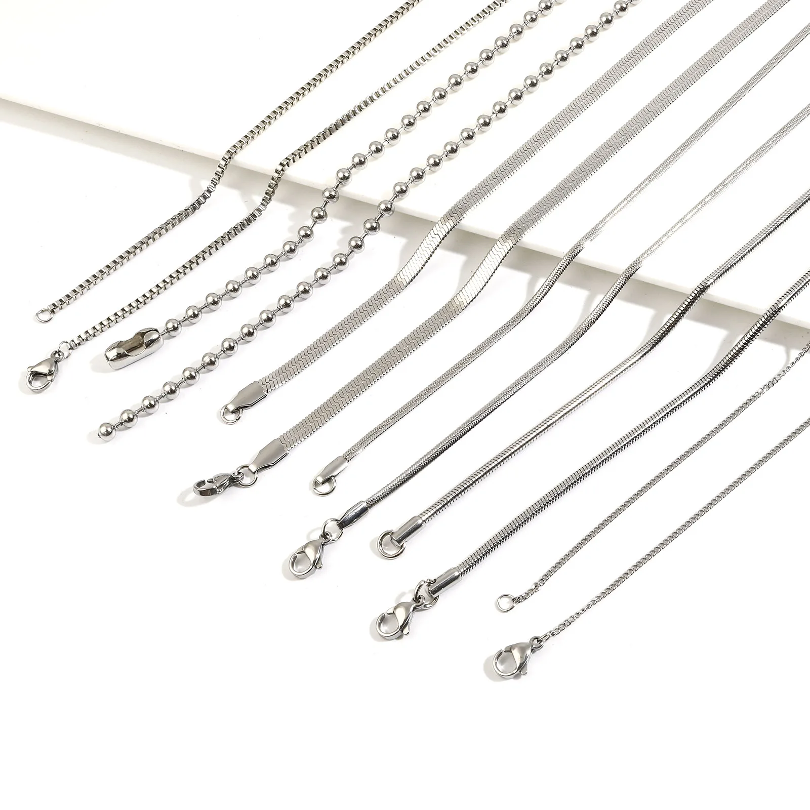 DoreenBeads Stainless Steel Snake Chain Lobster Clasp Necklace Silver Color Link Chain Necklace For Women Men Gifts 60cm,1Piece