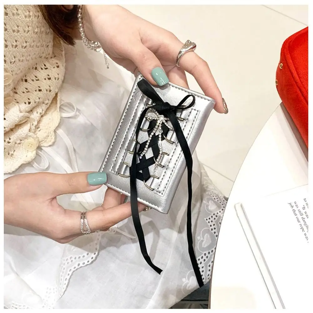 Elegant Leather Short Coin Purse Button Closure Multi Card Slots Purse PU Card Bag Ballet Style Foldable Wallet Shopping