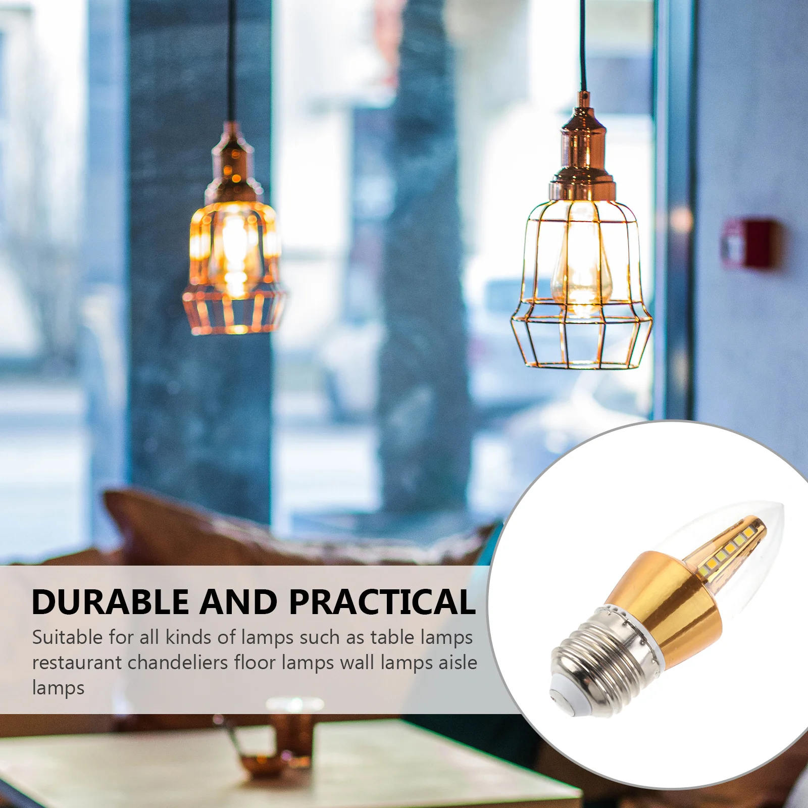 2Pcs LED Light Bulb Changing Dimmable High Efficiency Low Heat Pc Shade Bulb for Living Room Bedroom Hallway