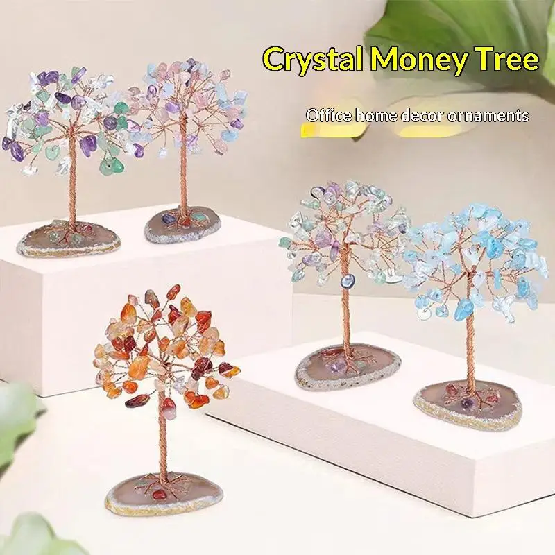 Super Mini Kristall-Geldbaum Heilender Edelstein Feng-Shui-Ornament für Wohnzimmer Yoga-Ecke Heimdekoration – Detail 1