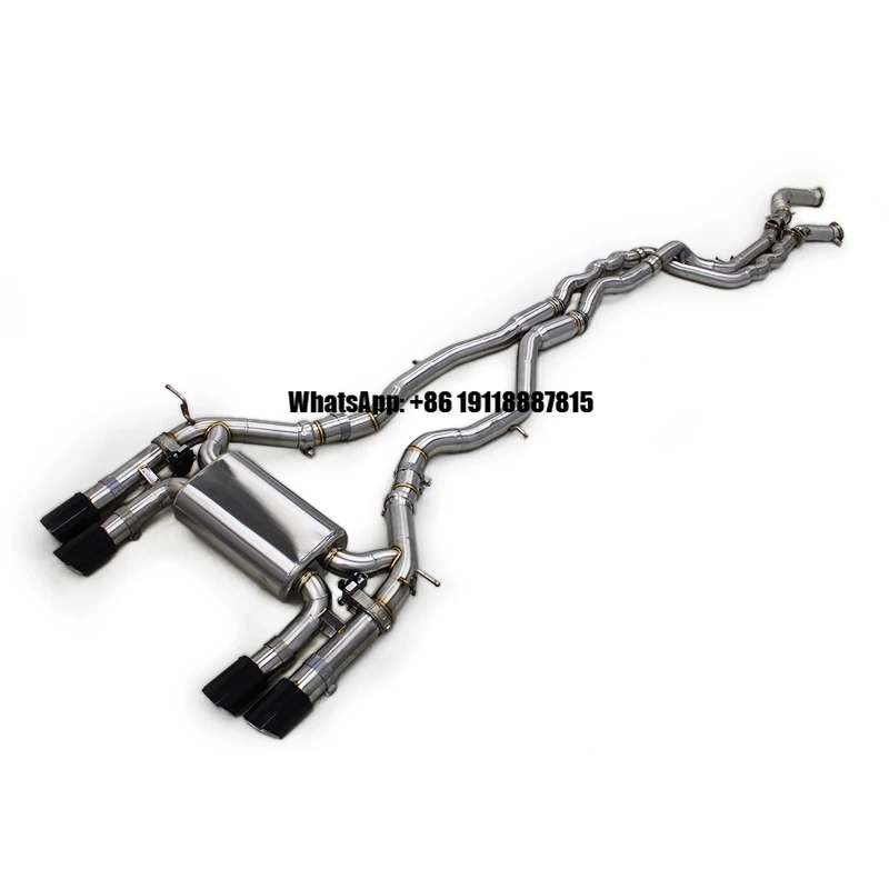 Auto Full Exhaust System for BMW M3/M4 F80/F82 3.0T 2014-2019 Equal Length Resonator Midpipe With Free Flow Downpipe