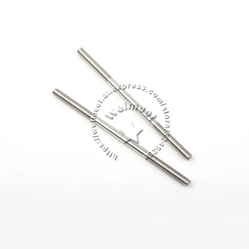 5x M2/M2.5/M3/M4/M5/M6/M8/M10/M12 30-300mm 304 Stainless Steel Push-Pull Connecting Threaded Rod Double Ended Stud for RC Parts