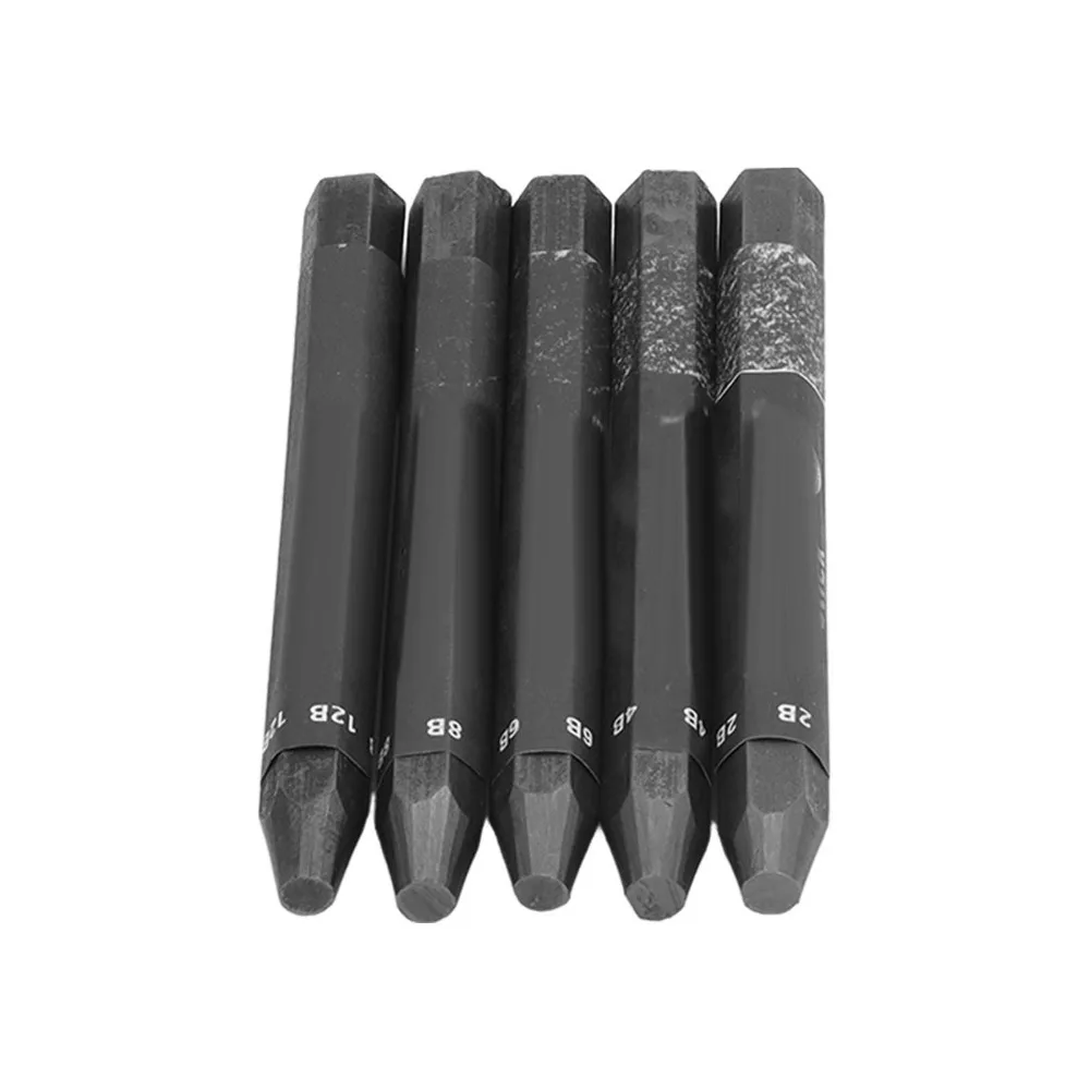 5pcs Hexagonal Shape Drawing Sticks 2B 4B 6B 8B 12B Water Soluble Formula Water Soluble Sticks Sketching Set