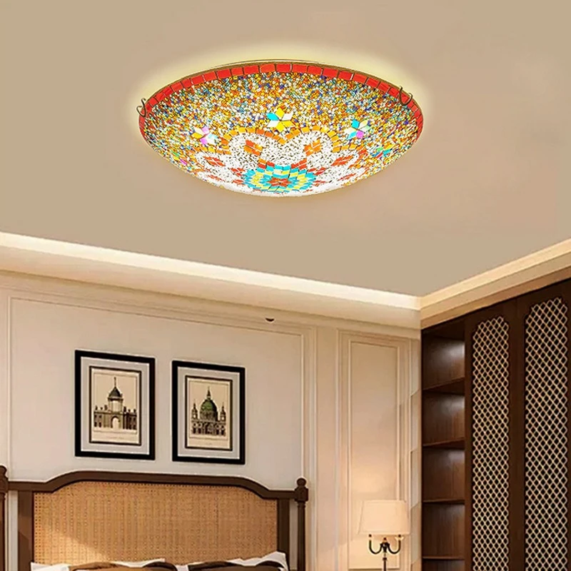 Vintage Wrought Iron Metal Ceiling Light E27 Living Room Bedroom Entrance Balcony Romantic Luxury Decoration Lighting Fixtures