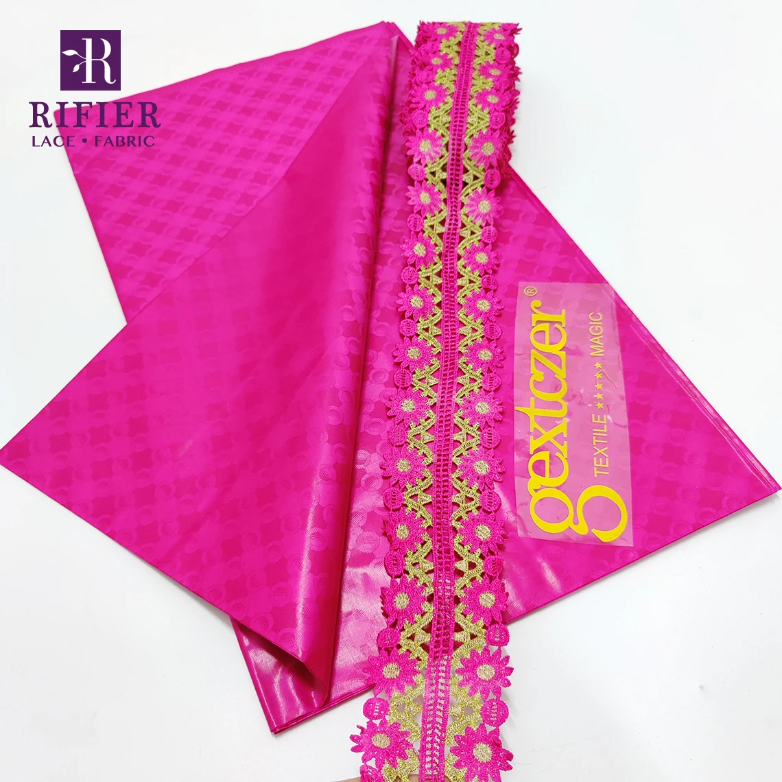 African Guipure Ribbon With Bazin Rich Fabric Original Nigerian African Bride Dress Lace Trim Senegal Mali Jacquard Basin