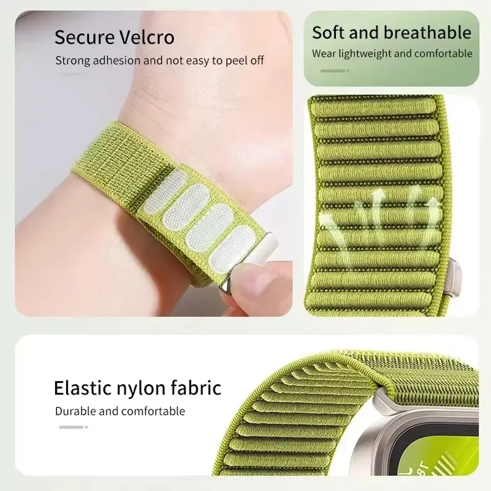 สายนาฬิกา Sport Correa สำหรับ Apple Watch Ultra 49 มม. SE3 40 มม. 44 มม. Series 10 11 46 มม. 42 มม. สายไนลอนแบบห่วง สำหรับ Iwatch 45 มม. 38 มม. 41 มม.