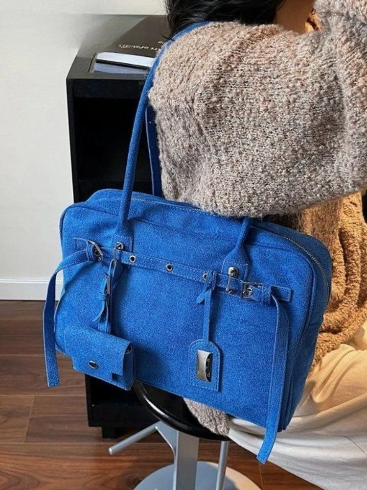 Short Trip Handbag Bag Women's High-end Matte Fleece Large-capacity Commuter Shoulder Bag Exquisite Personality Simple Leisure