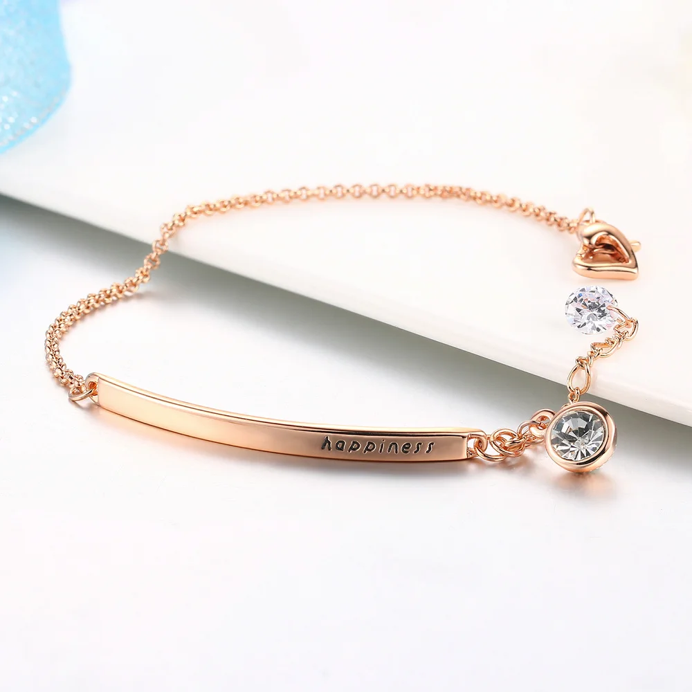 ZHOUYANG Blacelet For Women OL Style Cubic Zirconia Rose Gold Color Austrian Crystal Fashion Jewelry Friendship Gift ZYH195