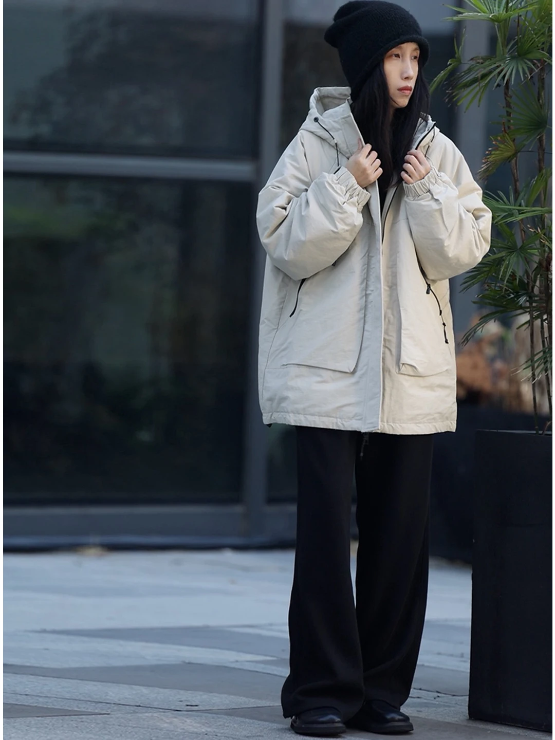 

New Sle Light Weight Loose Casual Women's Parka Hooded down Jaet Thin Spor Outerwear Simple Lazy Faion Trend