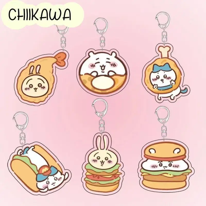 

chiikawa Acrylic pendant cartoon hachiware Usagi Cute hamburger backpack keychain
