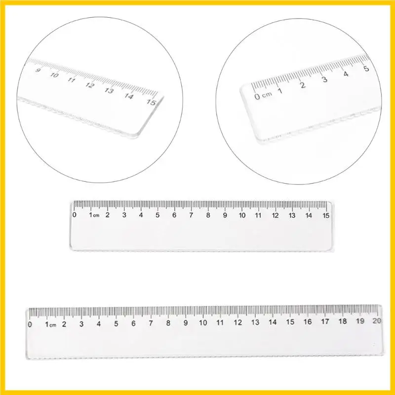 Q1JF 5 PCS 15/20 Rignetto Straight Primary School Set Set Plastic Ruler Clear Ruler