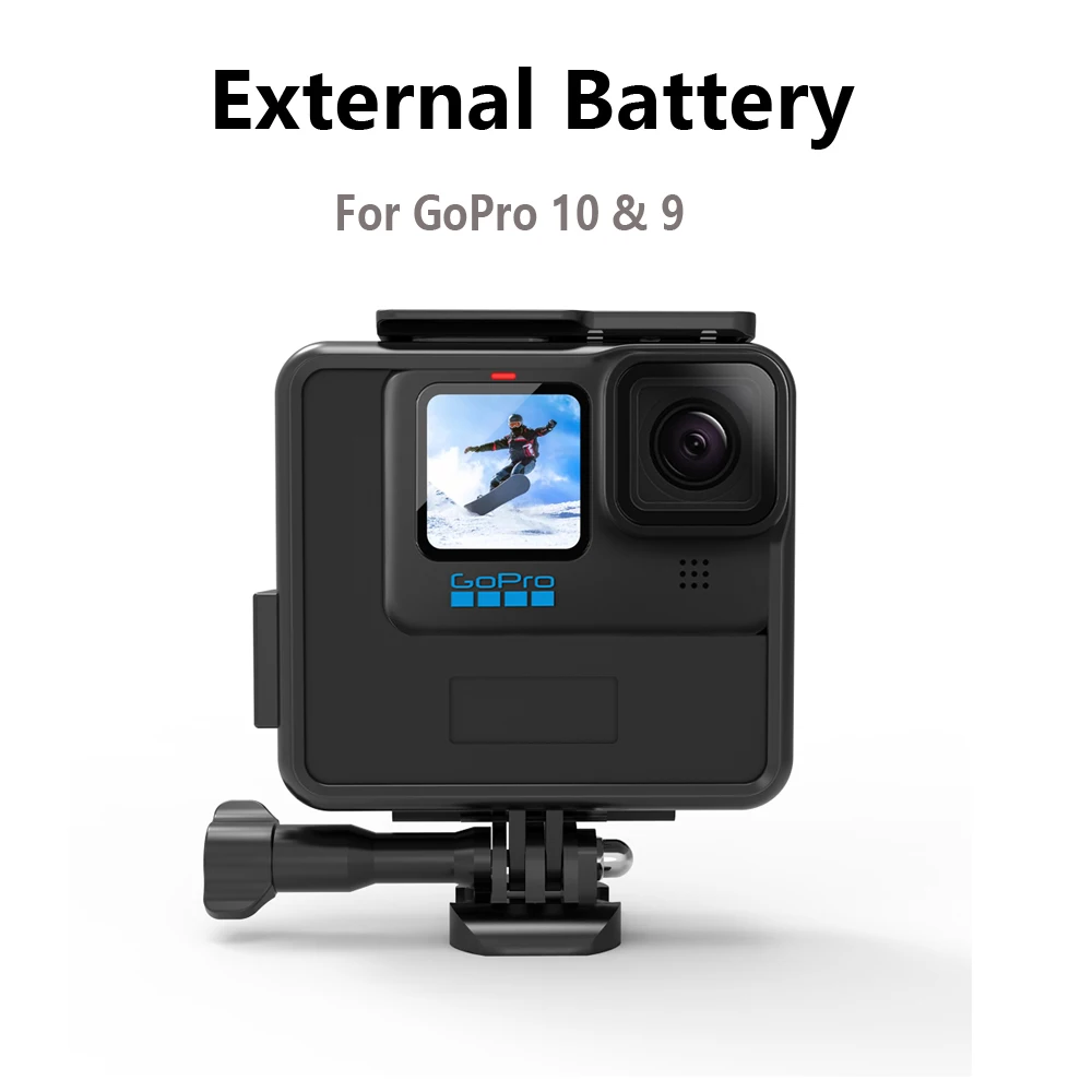 For GoPro Hero 9 10 Black Extend Backup Battery+ Skeleton Protective Shell Frame Case for GoPro 10 9  Accessories