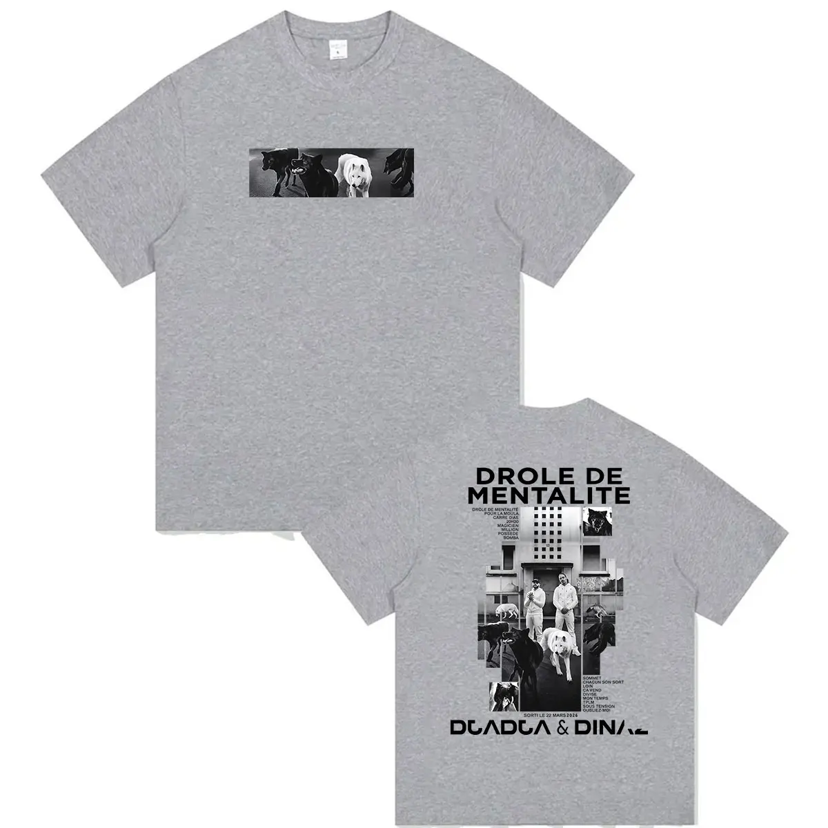 Rapper Djadja & Dinaz DROLE DE MENTALITE Album 2026 Grafik T-Shirt Herren Hip Hop Vintage Baumwolle Kurzarm T-Shirt Streetwear – Detail 5
